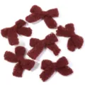 Handmade knitted double layer wool bow accessories for DIY hair clips and clothing decor. - Size approx 4X5cm / 10 Pieces/Pack / Burgundy