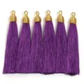 Nappe viola con cappio in filo dorato per accessori fai da te ventaglio Hanfu borse. - Confezione Singola (Lunghezza circa 85mm) / Viola