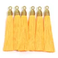 Nappe gialle con cappucci dorati e anelli per lavori fai-da-te e accessori Hanfu. - Confezione Singola (Lunghezza circa 85mm) / Giallo