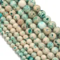Perline tonde in pietra naturale dettaglio primo piano per gioielli fai da te design verde. - 6mm (circa 60 pezzi) / Verde