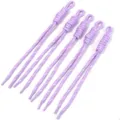 Detailed view of the purple handmade woven nylon rope accessory for DIY keychain and pendants. - 5 Pieces Pack (Length 24-28cm) / Purple + White