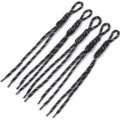 Black and white woven nylon rope accessories for keychains, bag pendants, and zipper pulls. - 5 Pieces Pack (Length 24-28cm) / Black+White