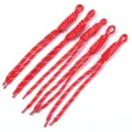 Red white woven nylon cord lanyard DIY handmade keychain bag charm accessories decor - 5 Pieces Pack (Length 24-28cm) / Red + White