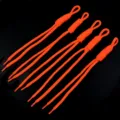 Detailed close-up of vibrant orange handmade braided nylon lanyard strap, fine craft texture. - 5 Pieces Pack (Length 24-28cm) / Neon Orange