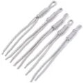 Hand-woven nylon rope lanyards, 5pcs gray zipper pulls for bags, keychains and phone straps. - 5 Pieces Pack (Length 24-28cm) / Gray