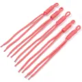 Detailed close-up of pink handmade woven nylon rope lanyard for bags, keys, and phone charms. - 5 Pieces Pack (Length 24-28cm) / Watermelon Red