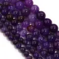 Perle tonde di agata crepata viola naturale perline sciolte per la creazione di gioielli fai da - Diametro 6mm, Foro 0,8mm (circa 60 perle) / Vena di Drago Viola