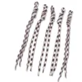 Set of 5 brown and white houndstooth woven nylon lanyard straps for DIY keychains and bags. - 5 Pieces Pack (Length 22-25cm) / White Coffee