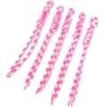 Pink white woven rope detail, handmade charm lanyard accessory close up view, 5pcs set - 5 Pieces Pack (Length 22-25cm) / Rose Red
