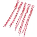 Red and white woven pattern paracord details, ideal for bag pendants, keychains, and DIY crafts. - 5 Pieces Pack (Length 22-25cm) / True Red