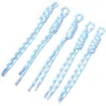 Detail shot of blue white woven nylon lanyards, handmade phone charm strap accessories 5pcs - 5 Pieces Pack (Length 22-25cm) / Blue + White 2