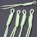 Handmade woven nylon rope accessory, light green white pattern, DIY keychain lanyard cords. - 5 Pieces Pack (Length 22-25cm) / Light Green
