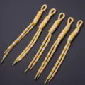 Detailed close-up of yellow and white woven nylon rope pendant, perfect for accessories. - 5 Pieces Pack (Length 22-25cm) / Yellow 2