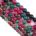 Perline rotonde in agata vena di drago colorata immagine principale per creazione gioielli fai da te - Diametro 6mm, Foro 0,8mm (circa 60 perle) / Venatura del drago color tormalina