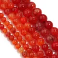 Perline tonde di agata rossa screpolata naturale perline sfuse per creazione di gioielli - Diametro 6mm, Foro 0,8mm (circa 60 perle) / Venatura del drago cremisi