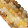 Perline rotonde in agata vena di drago in pietra naturale per gioielli fai da te, multicolore. - 6mm / Agata a Vena di Drago Gialla