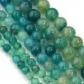 Perle rotonde in agata vena di drago verde per collana braccialetto accessori fai da te - 6mm / Agata Vena di Drago Verde
