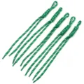 Green woven nylon lanyard rope charms keychain accessories for handmade DIY crafts bags. - 5 Pieces Pack (Length 24-28cm) / Green + White
