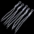 Black and white woven nylon rope accessories for bag charms, keychains, and doll hanging cords. - 5 Pieces Pack (Length 24-28cm) / White + Black