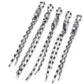 Black and white houndstooth woven nylon rope keychain accessory DIY craft decorative cord 5pcs - 5 Pieces Pack (Length 22-25cm) / Black 2