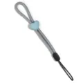 Breve Cordino per Telefono Antismarrimento con Cuore Blu Cinturino Tracciato Grigio - Stile Cordino con Ornamento a Cuore / 2 Pezzi/Confezione (Lunghezza Totale 19,5 cm) / Grigio
