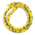 Yellow electroplated glass rondelle beads strand for DIY handmade jewelry making accessories. - Lemon Yellow Luster