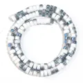 White iridescent glass wheel spacer beads for DIY jewelry making bracelets necklaces components. - Half White Ceramic-look PVC decoration