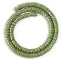 Green electroplated wheel spacer glass beads for DIY jewelry making bracelets necklaces crafts - Solid Olive Ceramic-look Amber