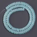 Light blue electroplated glass wheel spacer beads for DIY bracelet jewelry making crafts. - Single Color Light Lake Blue Jade AB