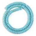 Light blue glass spacer beads electroplated round disc shape jewelry DIY handmade accessories strand. - Single Color Lake Blue Porcelain Silver Champagne