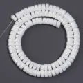 White Iridescent Wheel Bead Strand for DIY Jewelry Making Bracelet Necklace Accessories - Single Color Porcelain White AB