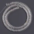 Clear glass electroplated wheel spacer beads for DIY bracelet jewelry making supplies materials - Solid White AB