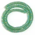 Green electroplated glass wheel spacer beads for DIY jewelry making, bracelets, and necklaces. - Solid Green Jade AB