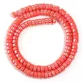 Red electroplated glass rondelle spacer beads for DIY handmade jewelry making accessories - Solid Watermelon Porcelain AB