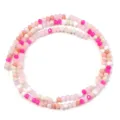 Detailed view of mixed color faceted crystal glass beads, perfect for DIY jewelry making crafts. - 145 Pieces/Pack / Pink / 3mm