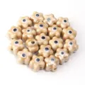 Keramische vijfbladige bloem boze oog kralen glanzend DIY armband ketting sieraden onderdelen. - 10 Stuks/Pak / Khaki
