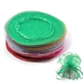Bunte runde Organza Säckchen mit Kordelzug, ideal für Hochzeitsbonbons und Geschenkverpackung. - 10 Stück/Packung (Durchmesser ca. 26cm) / Zufällige Mischfarben