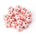 Keramische bloem kralen roze sieraden maken evil eye afstandskralen voor armband - 10 Stuks/Pak / Roze