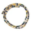 Close-up of colorful faceted crystal glass beads, ideal for DIY jewelry making and beading. - 145 Pieces/Pack / Yellow Black / 3mm