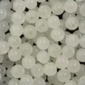 Perles rondes en verre blanc laiteux en vrac pour la fabrication de bijoux faits main DIY. - Light jaune