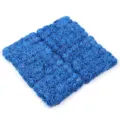 Detailed close-up view of blue artificial PE foam rose flower heads with mesh for DIY crafts. - 144 Pieces/Pack / Dark Blue / 1.7cm Diameter