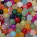 Perles rondes en verre coloré en vrac pour bijoux faits à main DIY, couleurs bonbon. - Multicolore