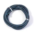 Close-up detail of black and blue braided PU leather cord DIY jewelry material piece. - 1 Meter / Blue White Blue