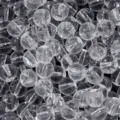 Clear glass round loose beads close-up detail, transparent DIY handmade jewelry accessory. - 6mm / 50 Pieces Set / Clear White