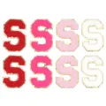 Toppe lettera S ciniglia brillantini oro rosa DIY vestiti cappello custodia accessori - Lettera S (F6339) / 5.5cm Autoadesivo (8 Pezzi/Confezione)