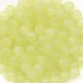 Close-up detail of light green translucent glass round beads for DIY handmade craft jewelry accessories. - 6mm / 50 Pieces Set / Yellow