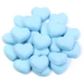 Lichtblauwe hart siliconen PVC bedels voor DIY haarspelden telefoonhoesjes accessoires - Hart Patch / 30 Stuks (Ongeveer 17x19mm) / Blauw