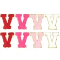 Toppa lettera V ciniglia con bordo glitter oro per custodia telefono accessorio fai da te - Lettera V (F6339) / 5.5cm Autoadesivo (8 Pezzi/Confezione)