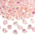 Detailed close-up of iridescent faceted glass crystal beads for DIY handmade jewelry design. - Size Approx. 8x11mm, Hole Approx. 1.4mm, 20 Pcs/Pack / AB Pink