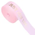 Pink ribbon roll with gold hot stamped Just For You text for gift wrapping and DIY crafts. - 10 Yards Pack (Width 1cm) / Pink